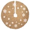 BambooMN 47" Round Christmas Tree Skirt Floor Base Cover Decoration Holiday Collection Jute Burlap, Snowflake Edition 2 Pieces view 1