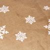 BambooMN 47" Round Christmas Tree Skirt Floor Base Cover Decoration Holiday Collection Jute Burlap, Snowflake Edition 2 Pieces view 2