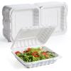 YANGRUI Food Containers 9 Inch 41 oz 100 Pack - Shrink Wrapped Sanitary | Mineral Filled BPA Free PP Plastic | Reusable Heavy Duty Freezer & Microwave Safe | Stackable Design Takeout Container view 1