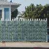TANG 39"x158" Faux Ivy Privacy Fence Screen Roll- 1Pc Artificial Leaf Fences Greenery with Lattice Panel,Outdoor Green Wall Chain Link Fence Covering for Balcony Backyard Patio, Dark Green Ivy view 2