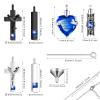 Fumete 6 Pcs Ashes Necklace Urn Jewelry for Human Ashes Memorial - Men & Women Pendant(Dark Blue) view 2