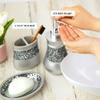 Crackled Glass Silver Bathroom Accessories Set - 6 Piece Bathroom Set Includes: Toilet Brush and Holder Set, Tissue Box Cover, Toothbrush Holder, Soap Dispenser, Soap Dish & Tumbler view 4