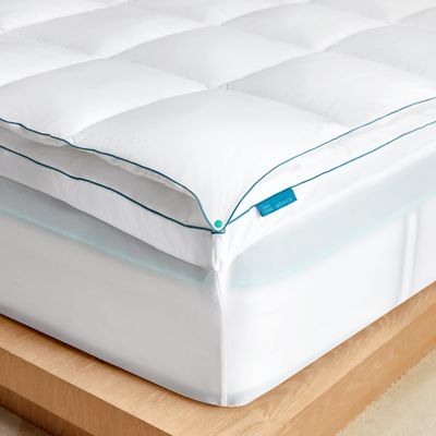 LINSY LIVING Twin Mattress Topper, Double Layers Quilted Pillow Top Mattress Topper, Plush Mattress Pad, Extra Thick with 1200GSM Spiral Fibers, Breathable 400TC Soft Cover with Deep Pocket