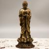 Copper Standing Shakyamuni Buddha Statue,Brass Handmade Buddhism Sculpture Hindu Feng Shui Figurines Meditation Home Study Crafts Decorations view 4