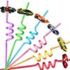 24 Race Car Birthday Party Supplies for Boys, Race Car Party Favors for Hot Wheels Party, Race Car Drinking Straws for Two Fast Birthday Decorations, Straws With 2 Pcs Cleaning Brushes view 1