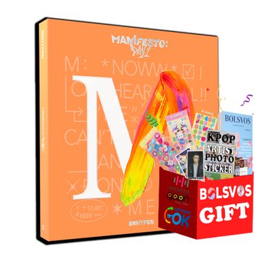 ENHYPEN - MANIFESTO: DAY 1 [ENGENE M VER.] (3th Mini Album) Album+BolsVos K-POP eBook (21p), BolsVos Stickers for Toploader, Photocards
