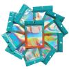 Xeahung 100 Pack Smell Proof Mylar Bags for Candy Storage Resealable Mylar Bags with Rront Window Mylar Bags for Food Storage Mylar Bags 4x6 (blue and orange) view 1