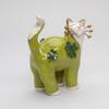 Cosmos Gifts 10299 Fine Ceramic Irish Cat with Shamrocks Leaves Figurine, Green, 4 1/4" x 2 3/8" x 5-1/2"H view 2