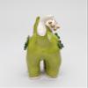 Cosmos Gifts 10299 Fine Ceramic Irish Cat with Shamrocks Leaves Figurine, Green, 4 1/4" x 2 3/8" x 5-1/2"H view 3