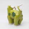 Cosmos Gifts 10299 Fine Ceramic Irish Cat with Shamrocks Leaves Figurine, Green, 4 1/4" x 2 3/8" x 5-1/2"H view 4