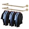 AddGrace 2 Pack Industrial Pipe Clothes Rack Gold Wall Mounted Clothing Rack for Hanging Clothes 34.5 Inch Multi-Purpose Garment Bar for Wardrobe and Laundry Room view 1