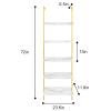 aboxoo Ladder Shelf White Marble Bookshelf 5-Tier Wall-Mounted Wood Rack Industrial Modern Plant Flower Stand Utility Organizer Open Bookcase Metal Frame Furniture Office Kitchen Bedroom view 3
