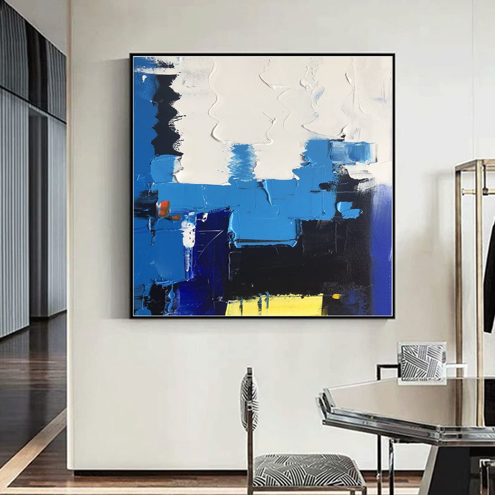 100% Hand-Painted Original Art Oil PaintingAbstract Oil Painting Canvas,Colorful Painting Original,Colorful Abstract Painting, 45X45" Frameless Unstretched Painting