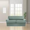 3 Piece T Cushion Sofa Slipcovers Thick Couch Cover Furniture Protector Stretch T Cushion Sofa Covers for 2 Cushion Couch with 2 Individual T Cushion Covers Washable (Green, Loveseat X-Large) (LJX) view 2