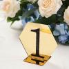 5 Gold 5" Hexagon Acrylic Stands Table Numbers Sign Holders Party Decorations view 4