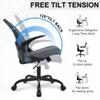 Primy Office Chair Ergonomic Desk Chair with Adjustable Lumbar Support and Height, Swivel Breathable Desk Mesh Computer Chair with Flip up Armrests for Conference RoomDark Gray view 4