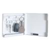 Carl KH-002-W Magnetic Key Hanger, Box Type, Movable Hook, Steel, White, 6 Hanging Hooks view 1