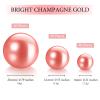 150 Pieces Vase Filler Faux Pearls Vase Makeup Beads No Hole Gloss Bead Mixed Sizes Round Pearl for Home Party Wedding Decor, 8/14/20 mm(Rose Gold) view 2