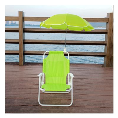 Kids Camping Chair Kids Beach Chair Portable Folding Chair Camping Chair with Sunshade Umbrella, 4 Colors (Color : Green)