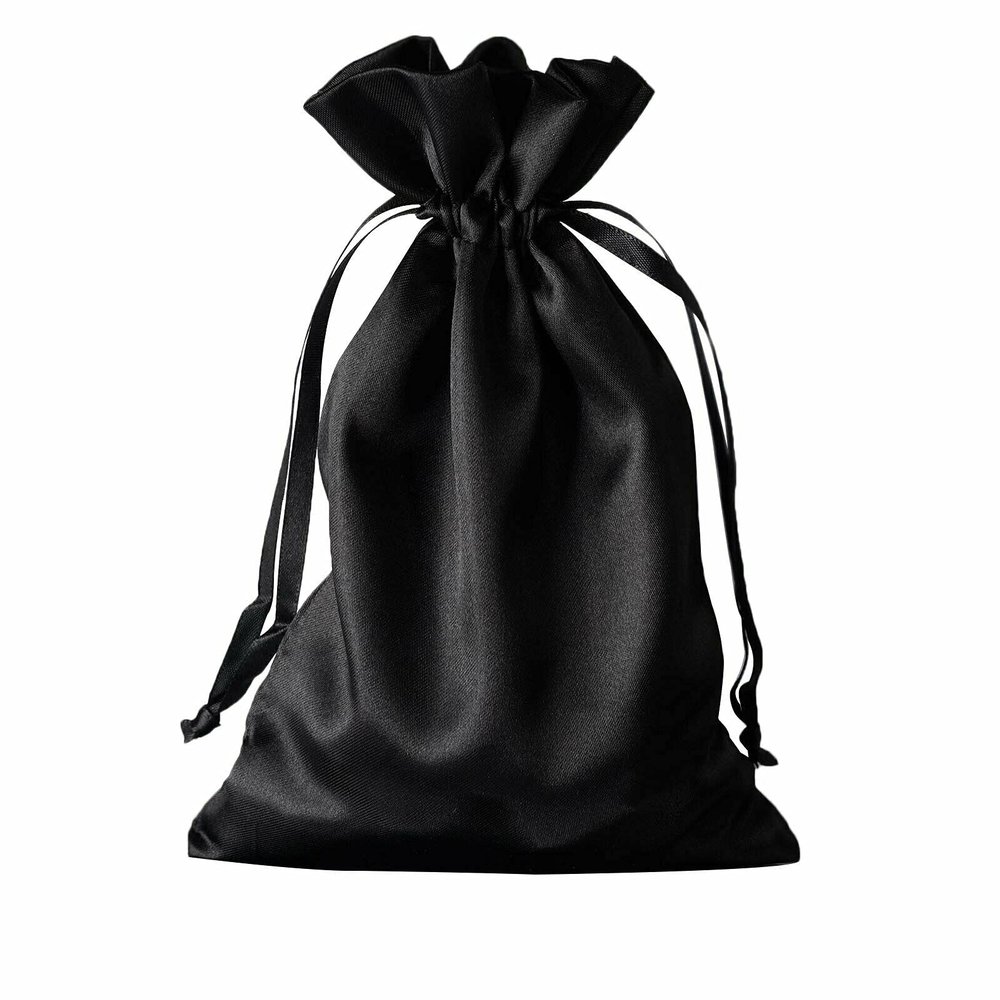 12 Pcs 6x9" Black Satin Favor Bags Wedding Party Reception Favors