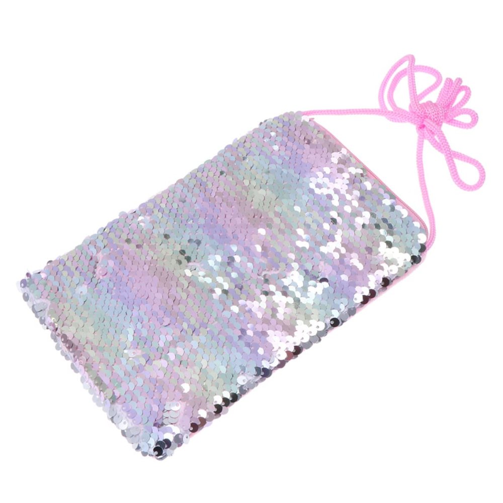 Mermaid Crossbody Bag Glitter Sequins Coin Purse PU Leather Phone Wallet Purse Small Messenger Bag for Teen Girls Summer Travel Colorful