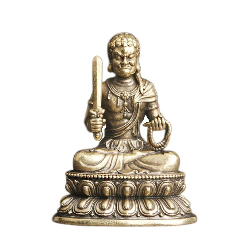 Copper Acalanatha Buddha Statue,Brass Handmade Buddhism Religious Temple Sculpture Feng Shui Figurines Meditation Home Study Crafts Decorations