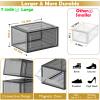 7 code Thicken & Sturdy Clear Shoe Storage Organizer with Magnetic Door, Stackable Boxes for Closet, Foldable Shoe Rack for Sneaker Boot Container, Plastic Shoe Cabinet Shoe Box 6 Pack, Black view 3
