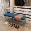 TOMYEUS Shoe Storage Bench Button-Tufted Storage Bench, Upholstered Bedroom Benches Velvet Footrest Stool Accent Bench for Entryway Dining Room Living Room Bedroom End of Bed Shoe Benches view 4