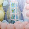 2 Pcs White 12" Transparent Balloon Boxes With Trim Centerpiece Decorations view 2
