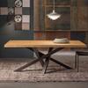 KWOKING Pine Solid Wood Top Dining Table Modern | Contemporary Pedestal Metallic Base Rectangle Table for Home Black 59" L x 27.5" W x 29.5" H view 1