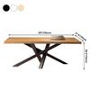 KWOKING Pine Solid Wood Top Dining Table Modern | Contemporary Pedestal Metallic Base Rectangle Table for Home Black 59" L x 27.5" W x 29.5" H view 2