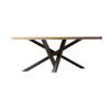 KWOKING Pine Solid Wood Top Dining Table Modern | Contemporary Pedestal Metallic Base Rectangle Table for Home Black 59" L x 27.5" W x 29.5" H view 3
