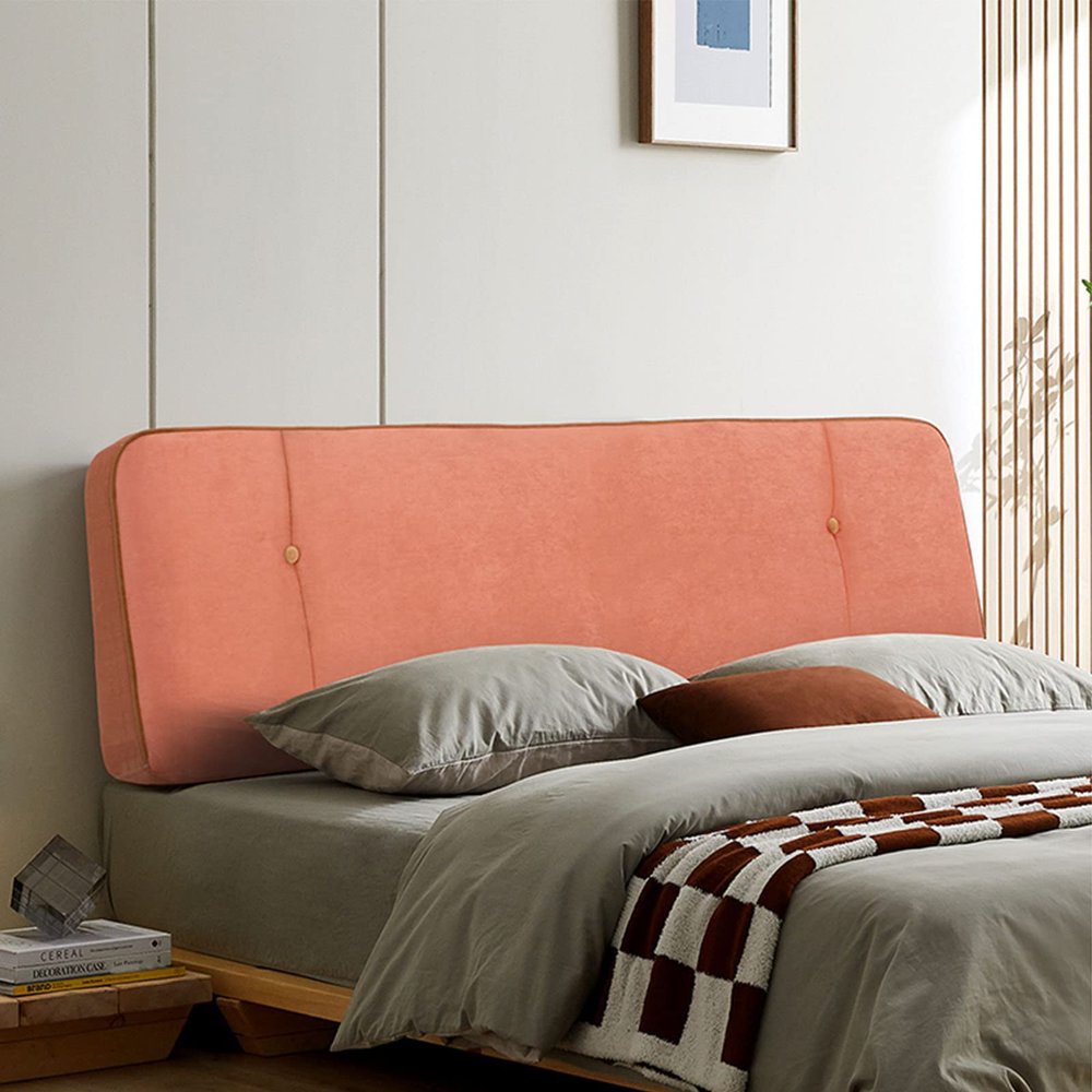 Wedge Headboard Cushion Sofa Bed Large Upholstered Headboard,Bed Backrest Reading Support Pillow Lumbar Pad with Removable Washable Cover,E,No headboard 70.8"/180cm