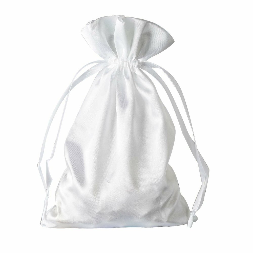 12 Pcs 6x9" White Satin Favor Bags Wedding Party Reception Favors