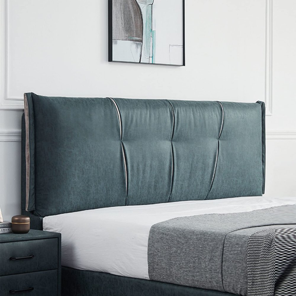 Headboard Cushion Reading Pillow Large Backrest Positioning Support Bolster Wall Pillow with Removable Cover Headboard Cover for Queen Size Bed,Blue,47.2"/120cm(Full)