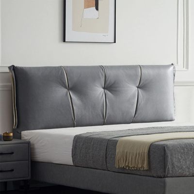 Headboard Cushion Reading Pillow Large Backrest Positioning Support Bolster Wall Pillow with Removable Cover Headboard Cover for Queen Size Bed,Gray,47.2"/120cm(Full)