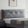 Headboard Cushion Reading Pillow Large Backrest Positioning Support Bolster Wall Pillow with Removable Cover Headboard Cover for Queen Size Bed,Gray,47.2"/120cm(Full) view 1