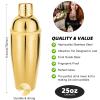 23 Piece Cocktail Shaker Set Bartender Kit with Acrylic Stand & Cocktail Recipes Booklet, Professional Bar Tools for Drink Mixing, Home, Bar, Party (Include 4 Whiskey Stones) - Gold view 3