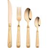 Gold Silverware Set for 2,18/10 Stainless Steel Flatware Cutlery Set, Modern Unique Eating Tableware Set,8 Piece Vintage Luxury Style Cutlery Set for Home Restaurant Wedding Party view 1