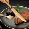 Gold Silverware Set for 2,18/10 Stainless Steel Flatware Cutlery Set, Modern Unique Eating Tableware Set,8 Piece Vintage Luxury Style Cutlery Set for Home Restaurant Wedding Party view 2