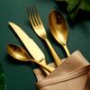 16 Piece Gold Silverware Set for 4,Modern Unique 18/10 Stainless Steel Flatware Cutlery Set, Eating Tableware Set,Vintage Luxury Style Cutlery Set for Home Restaurant Wedding Party view 2