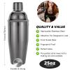 23 Piece Cocktail Shaker Set Bartender Kit with Acrylic Stand & Cocktail Recipes Booklet, Professional Bar Tools for Drink Mixing, Home, Bar, Party (Include 4 Whiskey Stones) - Black view 3