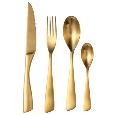 8 Piece Gold Silverware Set for 2,Modern Unique 18/10 Stainless Steel Flatware Cutlery Set, Eating Tableware Set,Vintage Luxury Style Cutlery Set for Home Restaurant Wedding Party