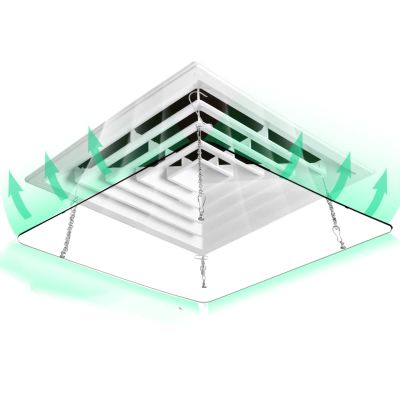 Air Conditioner Deflector Height Adjustment Square Air Conditioning Vent Cover, Air Vent Deflector for Commercial Office Ceiling AC Vents, Transparent (Color : Clear, Size : 30x30cm)