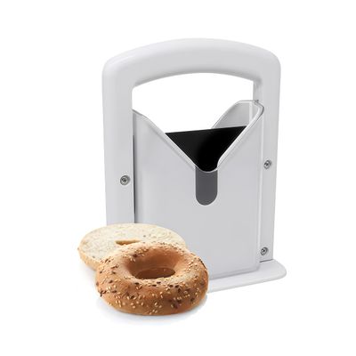 Bagel Slicer, Perfect for Bagels,Bagel Cutter Stainless Steel White, 6.8x3.7x8.8inches