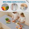 Hersvin Shelf Liners, 24in x 20ft Kitchen Drawer Mats, Non-Adhesive EVA Cupboard Protector, Cabinet Lining (Light Gray/Dot) view 4