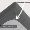 SlumberWell Top Split Cal King Sheets Sets for Adjustable Bed- 4 Piece Set Top Half Split Cal King Sheets for Lift Bed- Cotton, Flex Top Cal King Set Sheets 34" Split Head Up to 18 inch, Dark Grey view 4