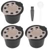 Reusable Coffee Capsules for coffee , Stainless Steel Coffee Capsule Pods Cup with Spoon Brush , 50ML Capsule Cup Refillable Coffee Pods(3 gold) view 1
