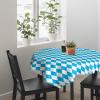 HELLOWINK Square/Round Table Cloths 60x60inch, Bavarian Flag Check Party Tablecloth Cotton Linens Table Covers for Kitchen Dinning Wedding Decoration, Stain/Wrinkle-Resistant, Washable, Blue White view 3