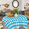 HELLOWINK Square/Round Table Cloths 60x60inch, Bavarian Flag Check Party Tablecloth Cotton Linens Table Covers for Kitchen Dinning Wedding Decoration, Stain/Wrinkle-Resistant, Washable, Blue White view 4